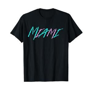 Classic 90S Teal And Pink Color Miami T-Shirt
